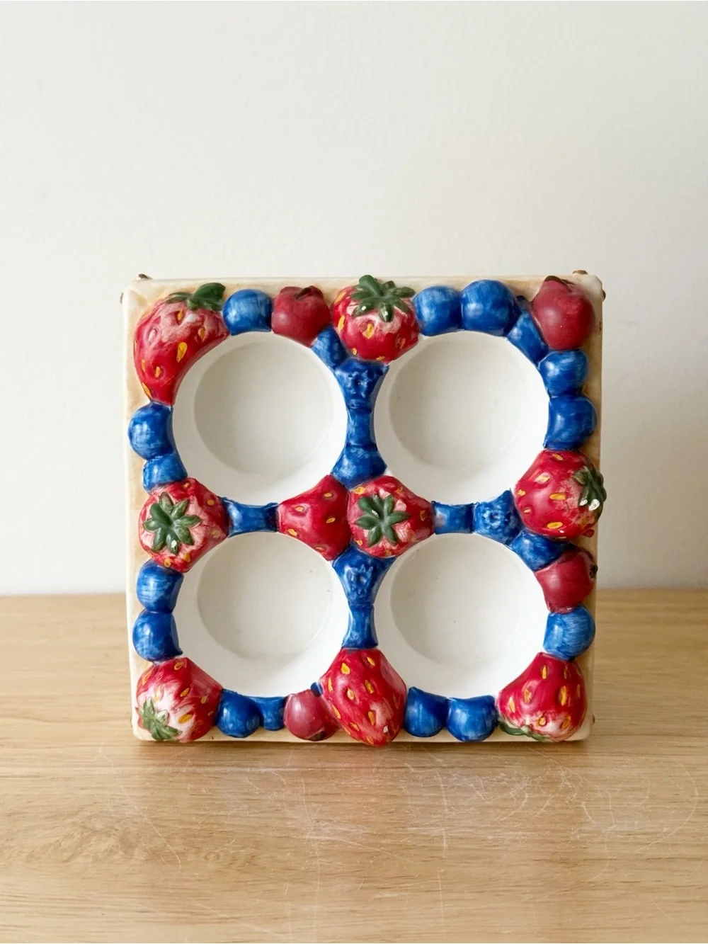 Yankee Candle Ceramic Mixed Berry Fruit Basket Tealight Candle Holder Farmhouse